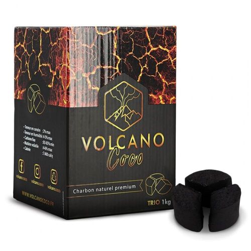 Charbon À Chicha 1 Kg 72 Pcs Volcano Coco Trio