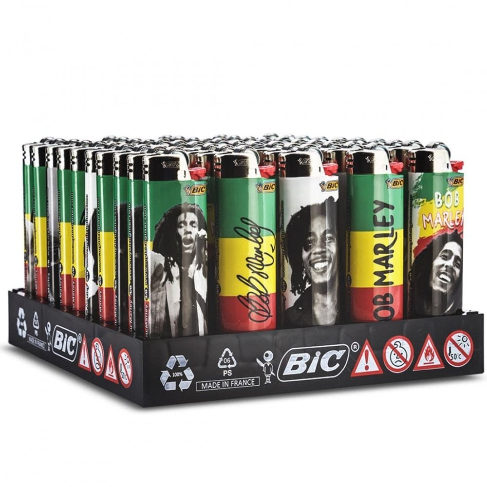 Lot De 50 Briquets Maxi Bic À Pierre Bob Marley