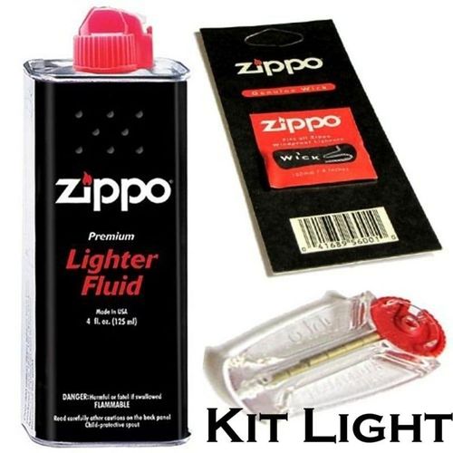 Kit Entretien Light Pour Briquet Zippo Avec Recharge Essence, Mèche Et Pierres A Briquet