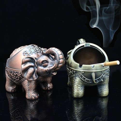 Cendrier En Métal En Forme D'éléphant Créatif 1 Pièce Cendrier En Métal Pour La Maison Pour Cigarettes Et Cigares