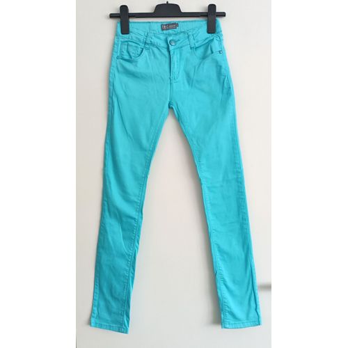 Pantalon Bleu Vif. Fpc Junior. Coton. Elasthanne. Taille 14 Ans