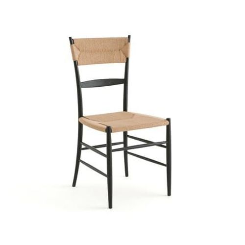 Am.Pm - Chaise En Chêne Massif Et Corde De Papier, Galia - Noir