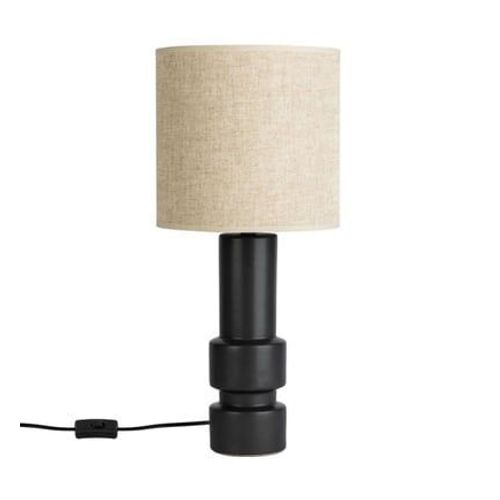 Xanlite - Mathias - Lampe À Poser Sakia En Céramique Noir, Compatible Culot E14, 40w - Lapsakian - Noir