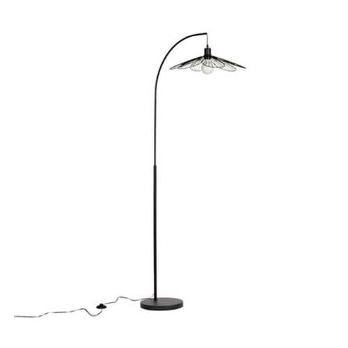 Xanlite - Mathias - Lampadaire Flora En Métal Noir, Compatible Culot E27, 25w - Lamfloran - Noir