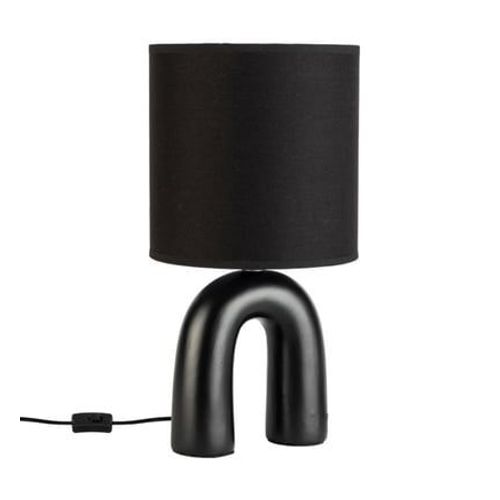 Xanlite - Mathias - Lampe À Poser Krispy En Céramique Noir, Compatible Culot E14, 40w - Lapkrispyn - Noir