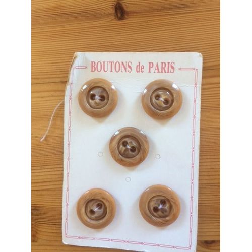 5 Gros Boutons Beige 3 Cm