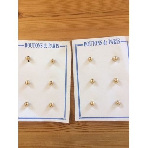 12 Boutons Boule Dore - 1,00 Cm