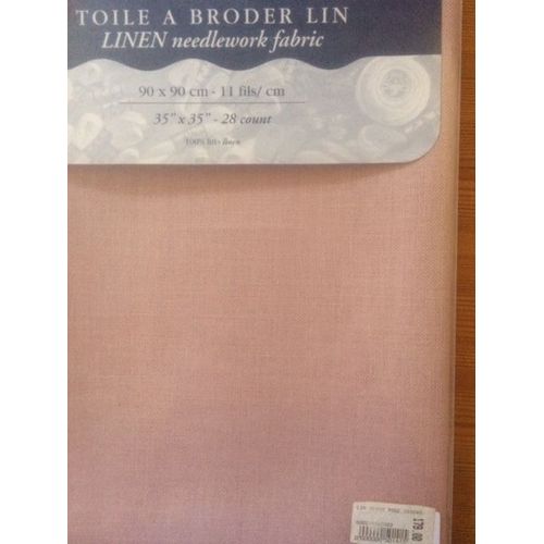 Toile Dmc En Lin Pour Broderie - Rose - 90cm X 90 Cm