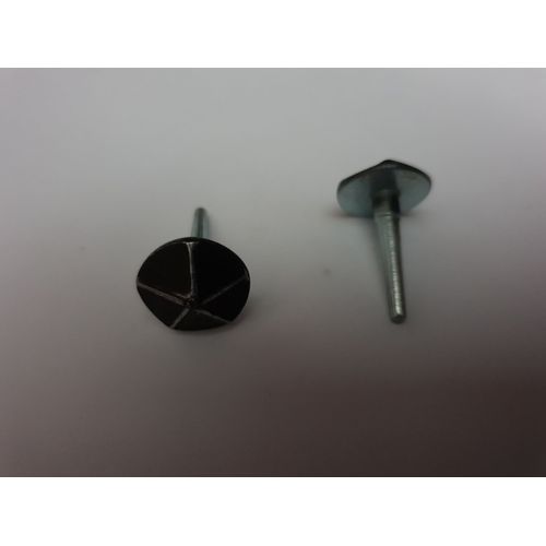 Cache vis rond tête diamant, fer forge, fer patine 16x20