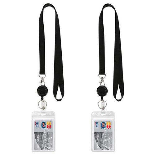 Cordon Avec Porte Carte, 2 ensemble -Cordon, transparentes Carte Badge et Porte Carte étanche