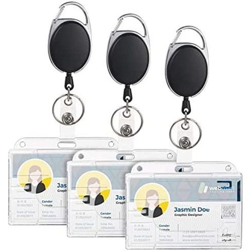 3pcs Porte-badge, Protection de Vos Badges Carte de Visite,Carte d'étudiants et Carte Bus de la Marque. Avec Yoyo et Cordon Résistant