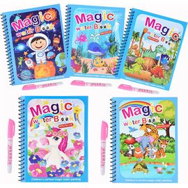 Livre De Dessin Magique De L'eau, Livre De Traçage Réutilisable, Doodle Cadeau Pour Enfants En Bas Âge Bébé Tôt Apprendre Jouet (5pcs,Style Aléatoire)
