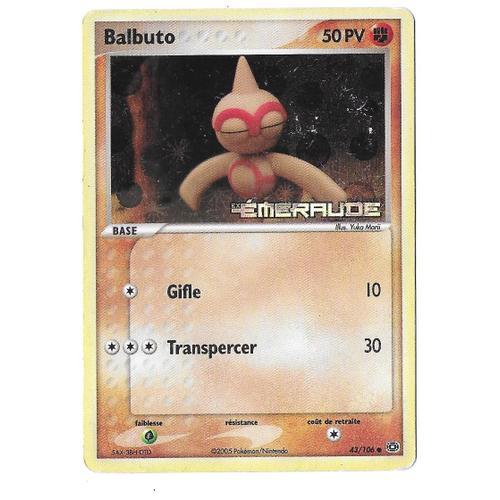 Balbuto 43/106 - 50pv - Ex : Emeraude - Carte Holo Pokemon Française (Avec Logo "Ex Émeraude")