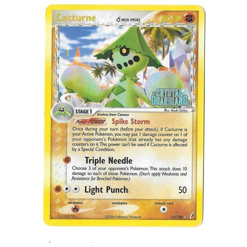 Cacturne 15/100 - 80hp - Ex : Crystal Guardians - Ultra Rare Pokemon Holo (With "Crystal Guardians" Stamp) Card