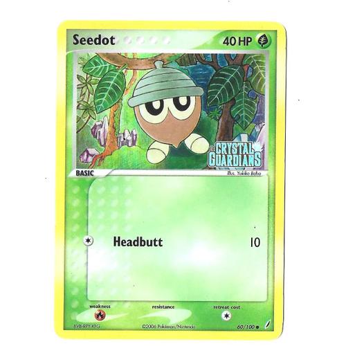 Seedot 60/100 - 40hp - Ex : Crystal Guardians - Pokemon Holo (With "Crystal Guardians" Stamp) Card