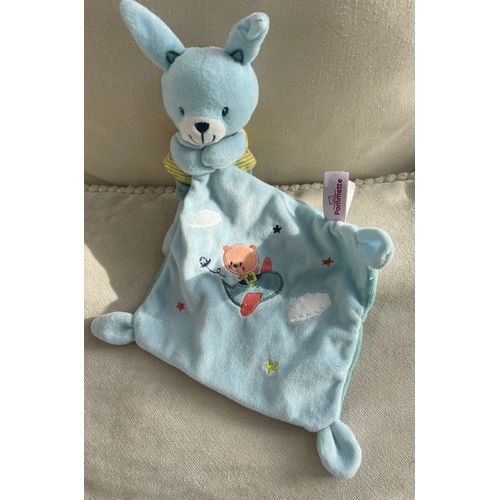 Doudou Lapin Bleu Pommette Nuage Avion