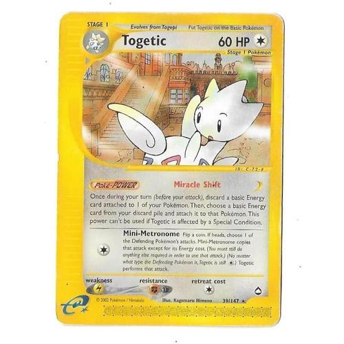 Togetic 39/147 - 60hp - Aquapolis - Rare Pokemon English Card