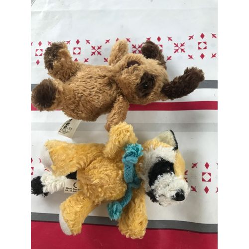 2 Peluches Marque Simba - 11 Cm Environ - Chien Et Raton Laveur