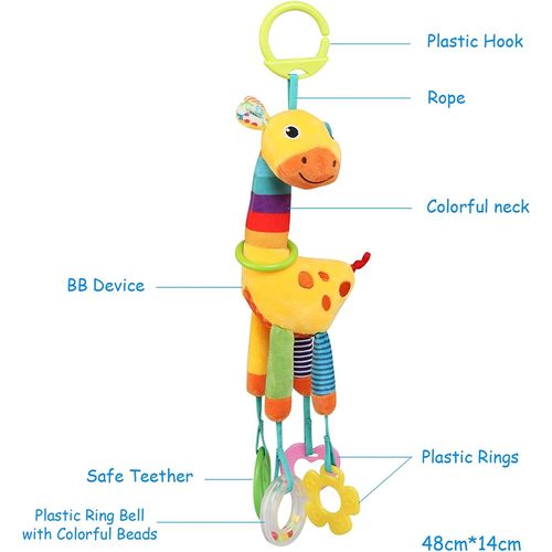Peluche Bébé À Clip Pour Poussette Berceau Voiture, Jouets D'éveil Bebe,Pour Enfant Bebe Nouveau-Né 0+ Mois - Girafe