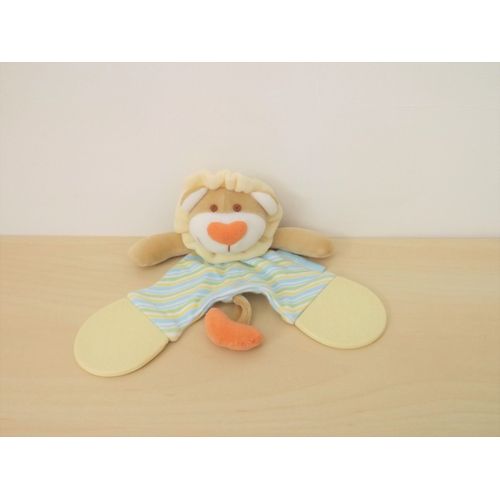 Doudou Lion Bleu Rayures Kimbaloo