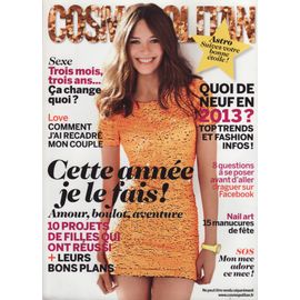 Cosmopolitan (Pocket) / 01-2013 N°470 : Raphaël Personnaz (1p) - Sabrina Ouazani (1p) - Audrey Fleurot (1p) - Marilou Berry (1p) - Emma Stone (1p) - Lou Doillon (3p) Emma Watson (1p) Katie Holmes (1p)