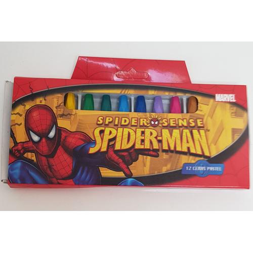 Fournitures Scolaires / 12 Crayons Pastel / Spider-Man Marvel