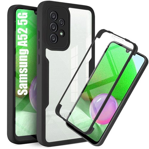 Coque Pour Samsung A52 5g (6.5'') Noir Epais Bordure Renforcee Protection 360 Degre Anti-Rayure Rigide