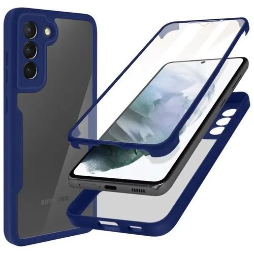 Coque Pour Samsung S21 Plus (6.7'') Bleu Marine Protection 360 Degre Rigide Bordure Renforcee Integrale Anti-Rayure Solide