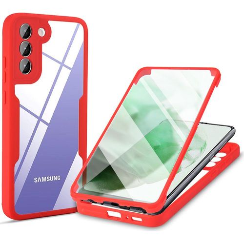 Coque Pour Samsung S22 Plus (6.6'') Rouge Rigide Protection 360 Degre Integrale Solide