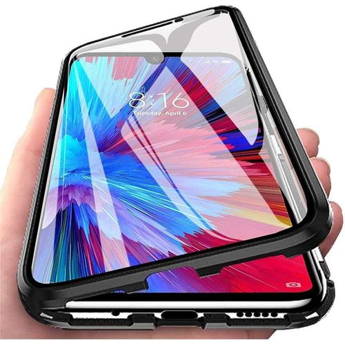 Coque Pour Samsung A52 (6.5'') Noir Solide Bordure Dure Chrome Anti-Rayure Integrale Magnetique