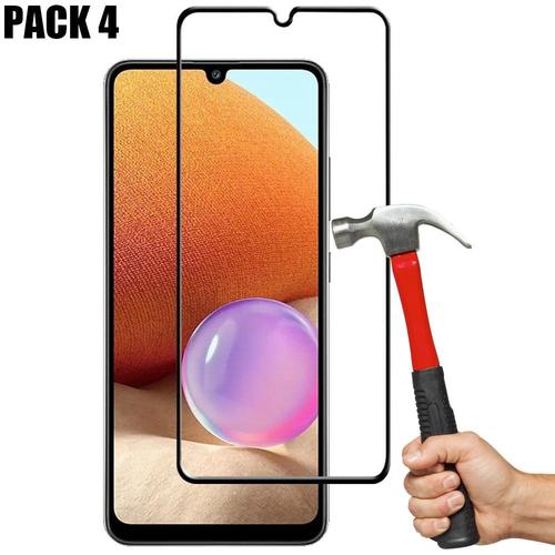 Lot De 4 Verre Trempe Pour Samsung A32 4g (6.4'') Noir Resistante Protection Ecran Durete Anti-Huile Vitre Protecteur