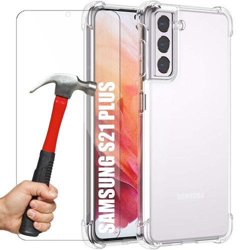Pack 2 Verres Trempes Et Coque Pour Samsung S21 Plus (6.7'') Anti-Rayure Coins Renforces Classique Antichoc