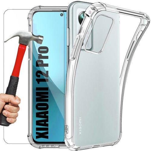 Lot 2 Verres Trempes+ Coque Pour Xiaomi 12 Pro (6.73'') Lisse Anti-Rayure Coins Renforces Antichoc
