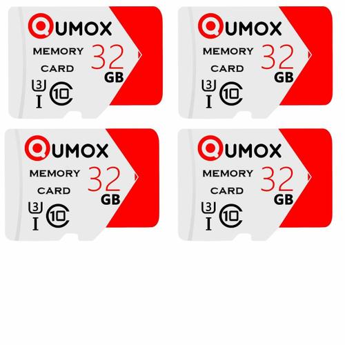 4PCS Micro SD Carte Mémoire 32Go 32G 32go Micro SD SDHC CLASS 10 UHS-1 Qumox TF Carte pour smartphone tablette caméra sport