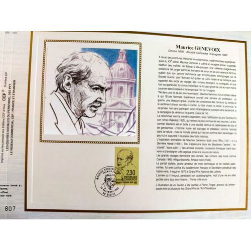 Planche Illustrée - Maurice Genevoix