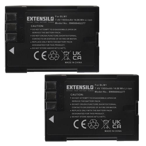 EXTENSILO 2x Batteries compatible avec Olympus E-1, E-3, E-30, E-300, E-330, E-500, E-510 appareil photo, reflex numérique (1900mAh, 7,4V, Li-ion)