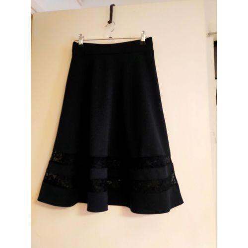Jupe Anna Field Mi-Longue Noire Avec Dentelle 36