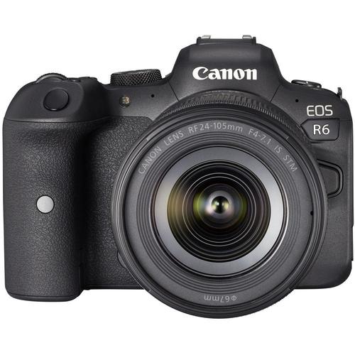 Canon EOS R6 - Appareil photo numérique - sans miroir - 20.1 MP - Cadre plein - 4K / 60 pi/s - 4.3x zoom optique objectif RF 24-105 mm F4-7.1 IS STM - Wi-Fi, Bluetooth - noir