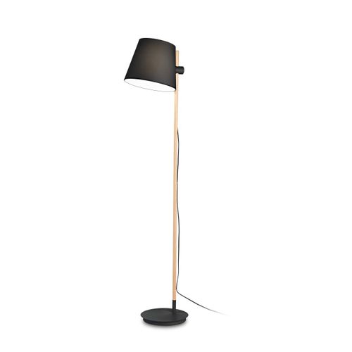 Ideal Lux Axel Lampadaire Avec Abat-Jour Conique Noir