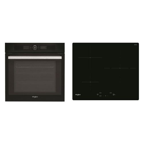 PACK INDESIT Four pyrolyse encastrable 71L multifonction chaleur pulsée + Plaque de Cuissson Induction 3 Foyers 7200W Noir