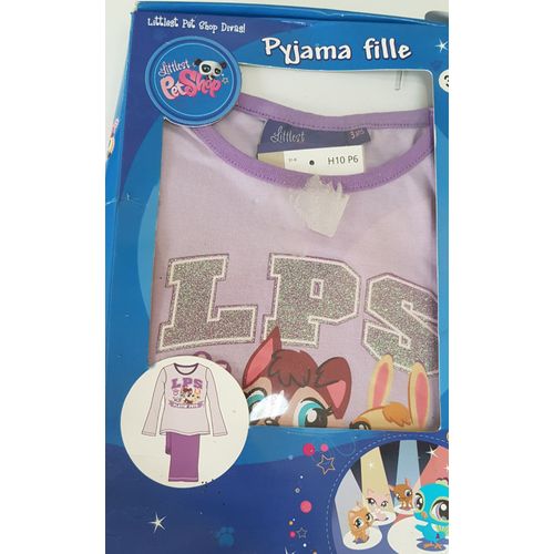Pyjama Fille 2 Pieces/ Littlest Pet Shop / Neuf Dans Sa Boite/ 100% Coton / Taille 3 Ans