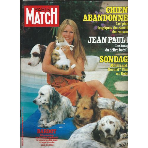 Paris Match 18/07/1980 Brigitte Bardot, Jean-Paul 2, Mort Schuman, Jackie Bisset, Tino Rossi, Hervé Vilar, Marie-Hélène Breillat, Charlton Heston, Rita Marley, Belmondo, Depardieu, Picha