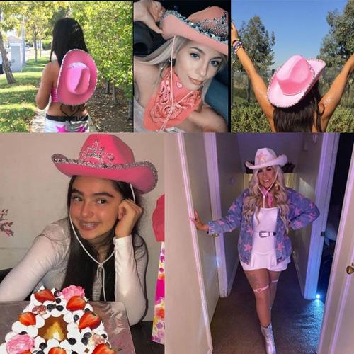 Acheter Chapeau de Cowboy de Style occidental rose pour femmes et