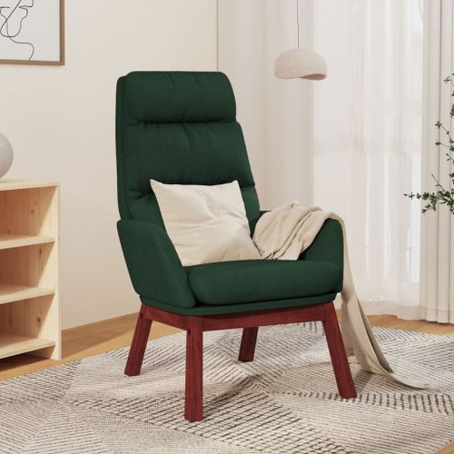 Vidaxl Chaise De Relaxation Vert Foncé Tissu