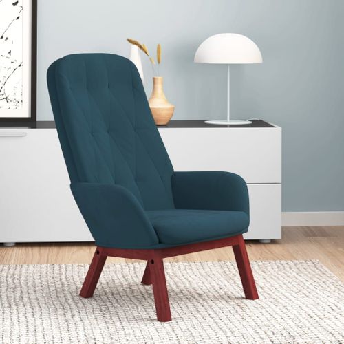Vidaxl Chaise De Relaxation Bleu Velours