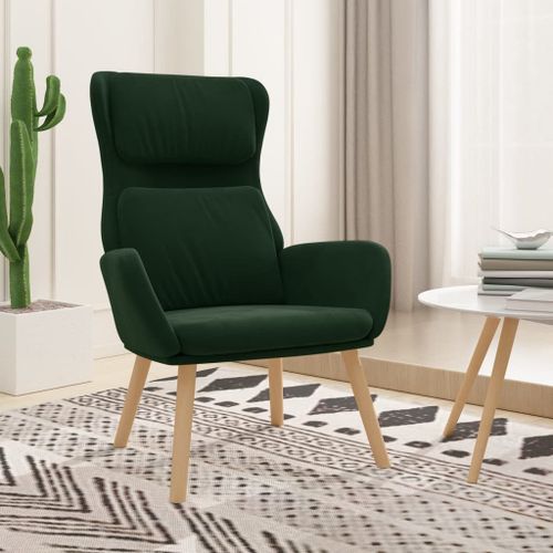 Vidaxl Chaise De Relaxation Vert Foncé Velours