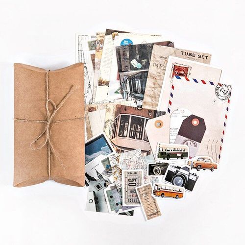 Bloc-Notes En Papier Textile, 30 Pièces/Bloc-Notes, Collection Rétro, Papier De Décoration D'arrière-Plan Rétro Pour Journal Intime De Salle, Cartes De Scrapbooking