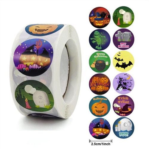Étiquettes Adhésives Série Halloween Drôle, Autocollants Merci, Sceau Scrapbook, Fourniture De Papeterie Pour Enfants, 100 Pièces