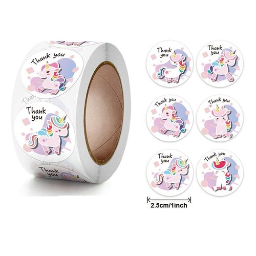 Autocollant Kawaii Aquarelle Licorne Élogieux, Étiquettes De Remerciement Esthétique, Pour Scellage, Papeterie Décorative Pour Enfant, Scrapbook, 500 Pièces