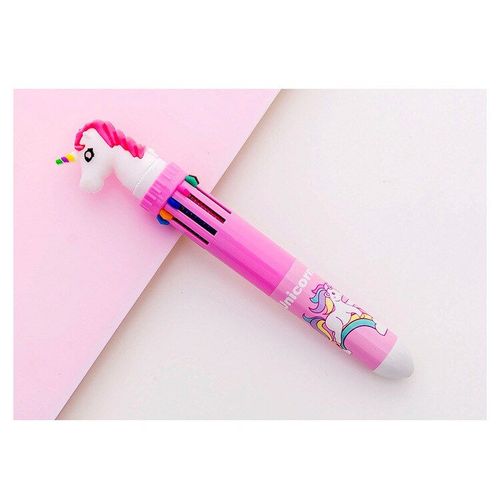 Stylo À Bille En Forme D'animaux Licorne, 1 Pièce, 10 Couleurs D'encre, 0.5mm, Papeterie De Bureau, Fournitures Scolaires Pour Enfants